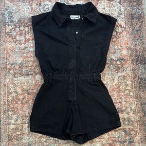 Zara Black Denim Romper